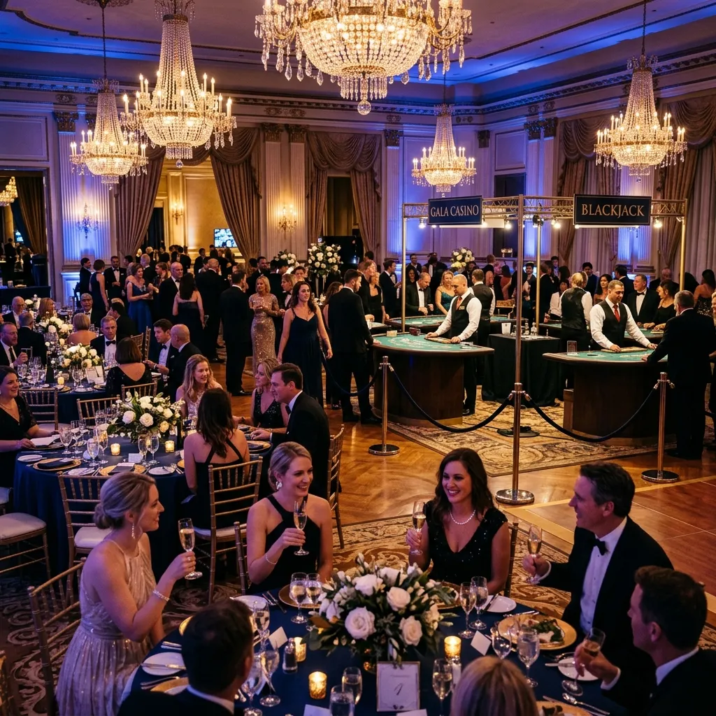 Elegant corporate casino gala event