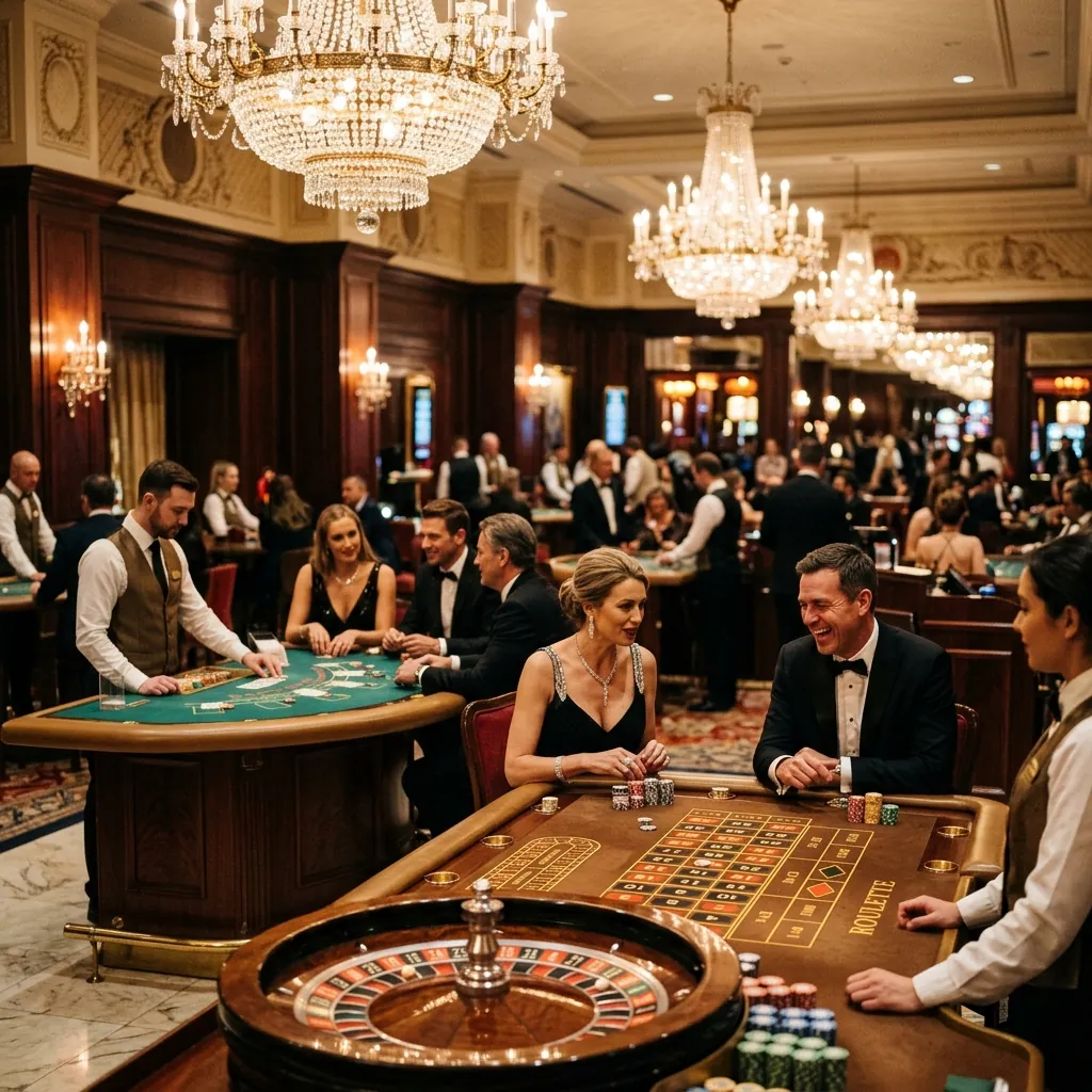 Elegant casino hall setup